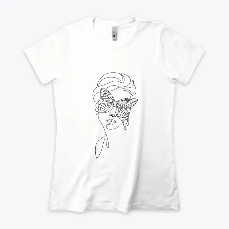 Stylish Chic:White Tee Girl Illustration