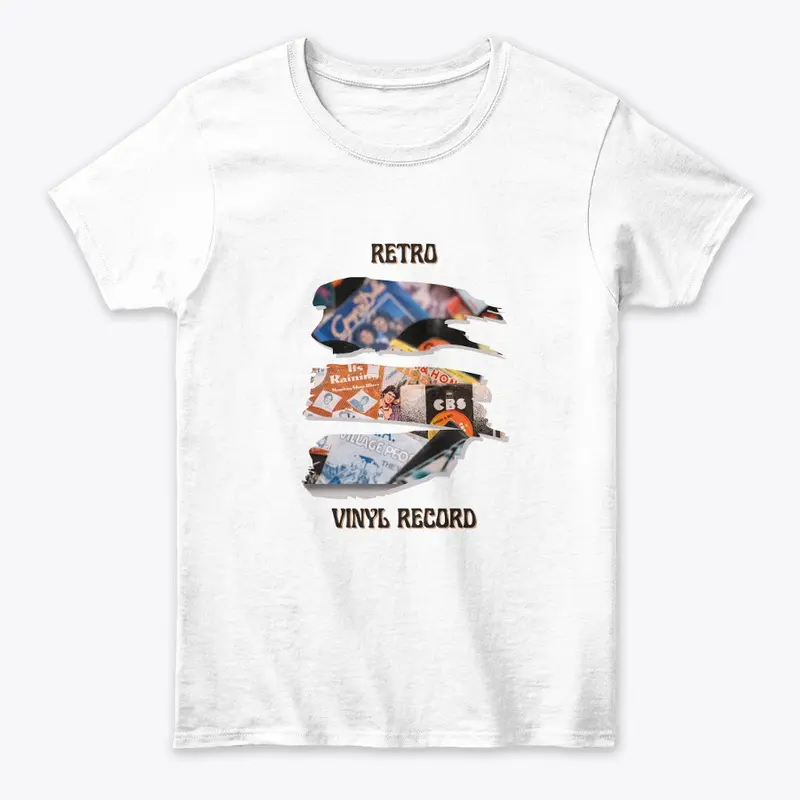 Retro Vinyl Vibes: Classic White Tee