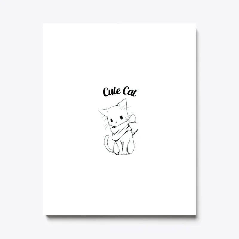 Adorable Gray ‘Cute Cat’ T-shirt